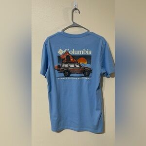 Columbia Light Blue Logo Tee with White Print